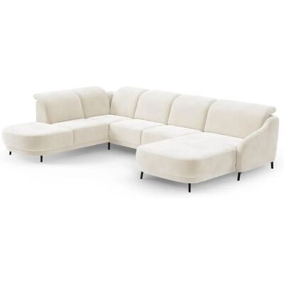 SIT & MORE Blues U-Form Sofa - Microfaser Recamiere, Elfenbein SIT & MORE Blues U-Form Sofa - Microfaser Recamiere, Elfenbein