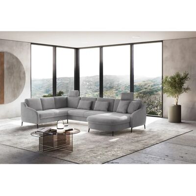 SIT & MORE Soul U-Form Sofa - Microfaser, Recamiere, Bett, Grau SIT & MORE Soul U-Form Sofa - Microfaser, Recamiere, Bett, Grau
