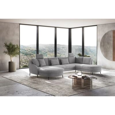 SIT & MORE Soul U-Form U-förmige Couch - Microfaser, Grau, mit Bettfunktion SIT & MORE Soul U-Form U-förmige Couch - Microfaser, Grau, mit Bettfunktion