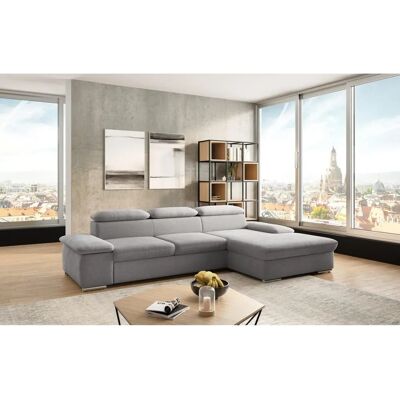 SIT&MORE Valantine L-Form Sofa - Microfaser, Recamiere rechts, Grau SIT&MORE Valantine L-Form Sofa - Microfaser, Recamiere rechts, Grau