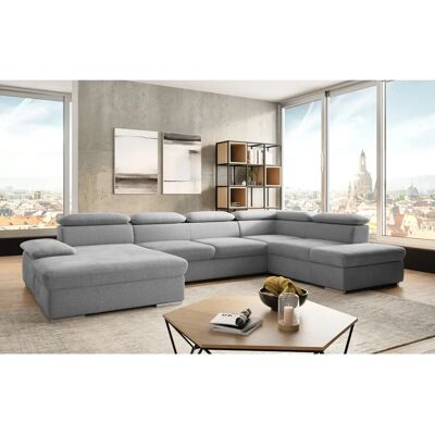 SIT & MORE Valantine U-Form Sofa - U-Form Couch, Bettfunktion, Recamiere links, Flachgewebe SIT & MORE Valantine U-Form Sofa - U-Form Couch, Bettfunktion, Recamiere links, Flachgewebe