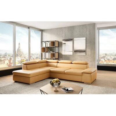 SIT & MORE Valantine L-Form Sofa - Naturleder, Ottomane links, Bettfunktion SIT & MORE Valantine L-Form Sofa - Naturleder, Ottomane links, Bettfunktion