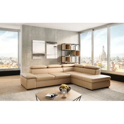 SIT & MORE Alcudia L-Form Sofa - Natürleder, Cappuccino, Verstellbare Kopf- & Armlehnen SIT & MORE Alcudia L-Form Sofa - Natürleder, Cappuccino, Verstellbare Kopf- & Armlehnen