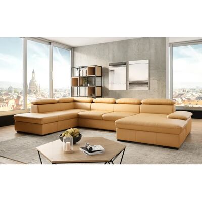 SIT&MORE Alcudia U-Form Sofa - U-Form Couch - Leder & Stoff SIT&MORE Alcudia U-Form Sofa - U-Form Couch - Leder & Stoff