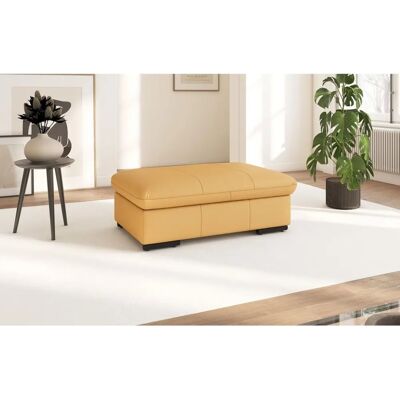 SIT&MORE Alcudia Hocker - Naturleder, Gelb (Curry) - Polsterhocker SIT&MORE Alcudia Hocker - Naturleder, Gelb (Curry) - Polsterhocker