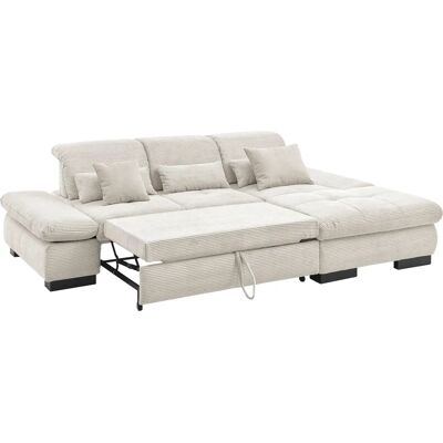 Musterring Weiß 284cm Breitcord Sofa mit Recamiere & Stauraum - Sofa Musterring Weiß 284cm Breitcord Sofa mit Recamiere & Stauraum - Sofa