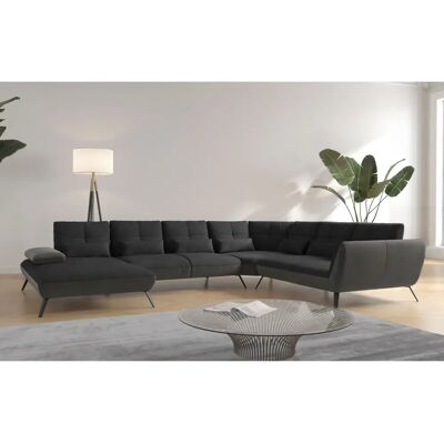 Wohnlandschaft Mikado U-Form - Charcoal, Abnehmbarer Rücken, Manuelle Verstellung, 8 Sitze Wohnlandschaft Mikado U-Form - Charcoal, Abnehmbarer Rücken, Manuelle Verstellung, 8 Sitze