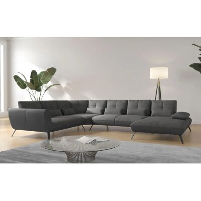 PLACES OF STYLE Mikado U-Form Sofa - 376x88x297cm, grau, Recamiere rechts PLACES OF STYLE Mikado U-Form Sofa - 376x88x297cm, grau, Recamiere rechts