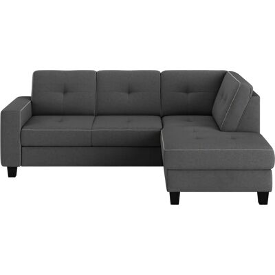 Places of Style Varese Sofa - 4,5-Sitzer, Dunkelgrau, mit Ottomane & Schlaffunktion Places of Style Varese Sofa - 4,5-Sitzer, Dunkelgrau, mit Ottomane & Schlaffunktion