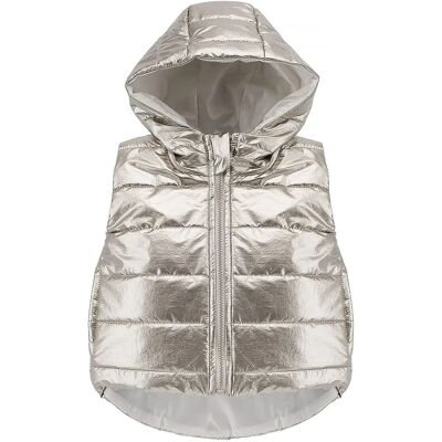 Pinokio romantische zilveren kindervest - mouwloze hoodie - Winddicht Pinokio romantische zilveren kindervest - mouwloze hoodie - Winddicht