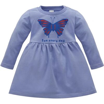 Pinokio Kinderkleid - Baumwolle, Schmetterling, Lavendel - Kleid Pinokio Kinderkleid - Baumwolle, Schmetterling, Lavendel - Kleid