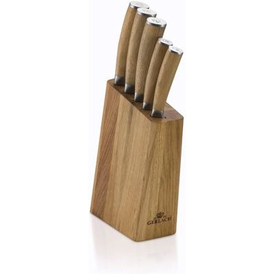 Juego de Cuchillos Gerlach - 5 Piezas, Madera de Roble Juego de Cuchillos Gerlach - 5 Piezas, Madera de Roble
