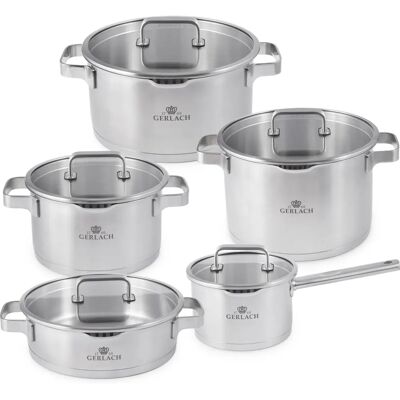 Gerlach Prestige Plus Kookgerei-Set - Roestvrij staal 10-delig. Gerlach Prestige Plus Kookgerei-Set - Roestvrij staal 10-delig.