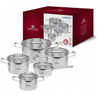 Ensemble de Casseroles Gerlach Ambiente 10 pièces - Moderne & Résistant Ensemble de Casseroles Gerlach Ambiente 10 pièces - Moderne & Résistant