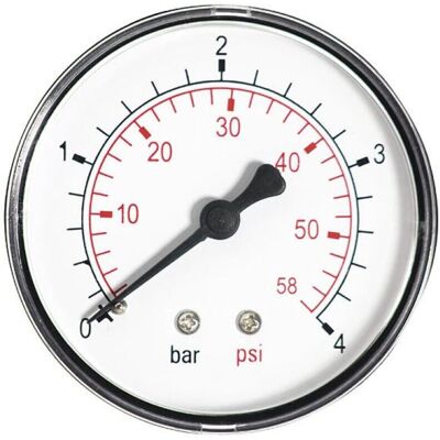 Ferro 60mm 1,6-10 BAR Druckmesser - Wasser, hinten/seitlich Ferro 60mm 1,6-10 BAR Druckmesser - Wasser, hinten/seitlich