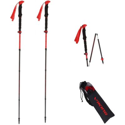 Viking FS Trekking Poles - Adjustable 130cm - Black/Red Viking FS Trekking Poles - Adjustable 130cm - Black/Red