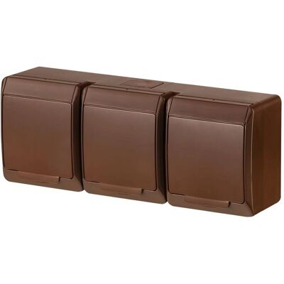 ELEKTRO-PLAST Elektroplast Prise Hermes 3P Marron - Electrical Socket ELEKTRO-PLAST Elektroplast Prise Hermes 3P Marron - Electrical Socket