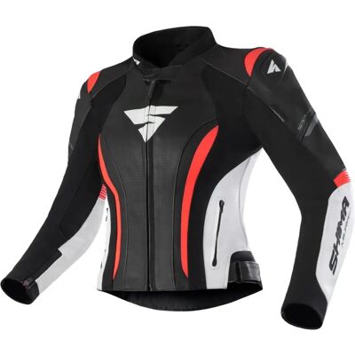 Veste en cuir de moto pour dames Shima Miura 2.0 - Noir, Blanc, Rouge Veste en cuir de moto pour dames Shima Miura 2.0 - Noir, Blanc, Rouge