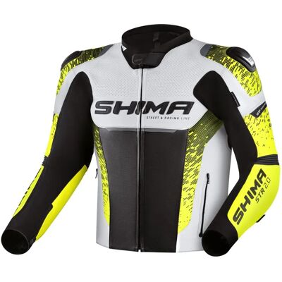 Blouson moto Shima STR 2.0 - Toute l'année Homme Blanc/Jaune Blouson moto Shima STR 2.0 - Toute l'année Homme Blanc/Jaune