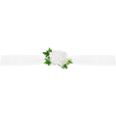 PartyDeco GKT4-008 Weiße Rosen Tüllgirlande - Partydeko PartyDeco GKT4-008 Weiße Rosen Tüllgirlande - Partydeko