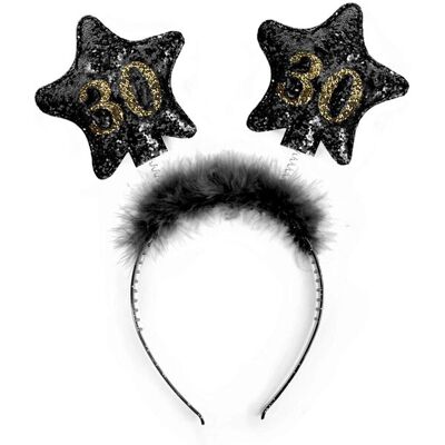 Decorazione PartyDeco OP30 - Cerchietto con stelle 30 Nero Decorazione PartyDeco OP30 - Cerchietto con stelle 30 Nero