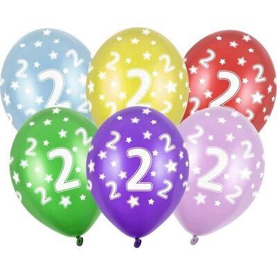 Pricenet 30cm Luftballons - 2. Geburtstag - Metallic Mix Pricenet 30cm Luftballons - 2. Geburtstag - Metallic Mix