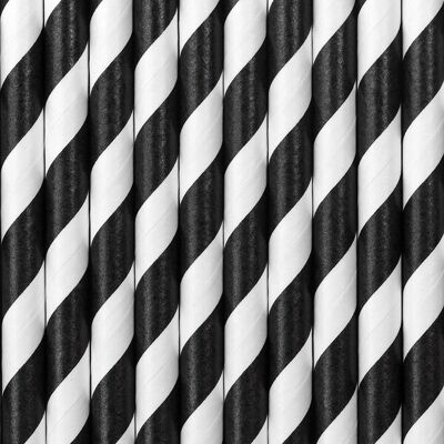 PartyDeco - SPP1-010 - Rayure noire - 19,5 cm - Pailles - Publicité PartyDeco - SPP1-010 - Rayure noire - 19,5 cm - Pailles - Publicité