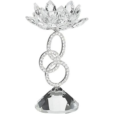 Beliani Chandelle OVIEDO - Support à Bougie en Verre Argent - 19cm - Publicité Beliani Chandelle OVIEDO - Support à Bougie en Verre Argent - 19cm - Publicité