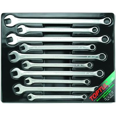 TOPTUL Tool Set - 10 Wrenches 10-19mm Angled 15° TOPTUL Tool Set - 10 Wrenches 10-19mm Angled 15°