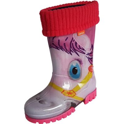 DEMAR - Twister Lux Print 0038HA - White-Pink - Kids Boots DEMAR - Twister Lux Print 0038HA - White-Pink - Kids Boots