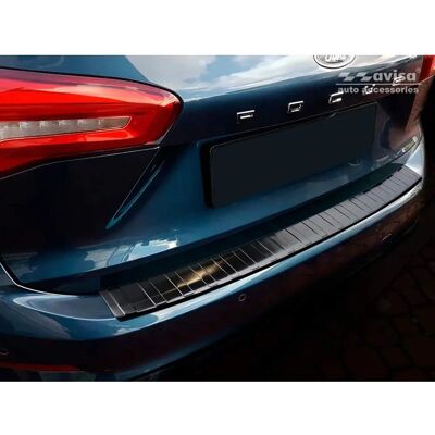 Protection de pare-chocs arrière en acier inoxydable noir - Ford Focus IV 2018 Protection de pare-chocs arrière en acier inoxydable noir - Ford Focus IV 2018