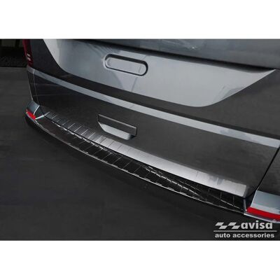 Protector de Parachoques Trasero de Acero Inoxidable - Volkswagen Caravelle T6 2015-2019 Protector de Parachoques Trasero de Acero Inoxidable - Volkswagen Caravelle T6 2015-2019