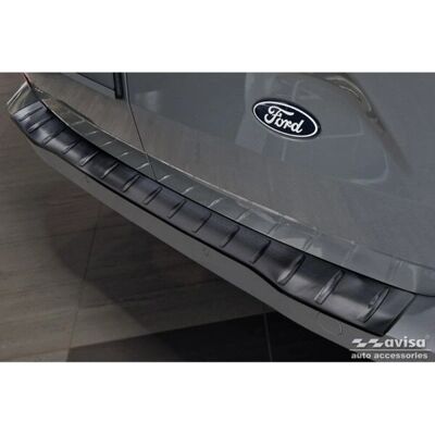 AVISA Protecteur de pare-chocs arrière en acier inoxydable noir pour Ford Transit Custom 2023 - Protecteur de pare-chocs AVISA Protecteur de pare-chocs arrière en acier inoxydable noir pour Ford Transit Custom 2023 - Protecteur de pare-chocs