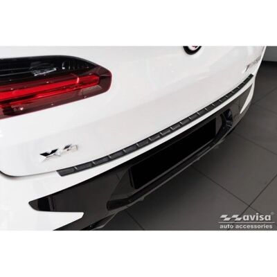 AVISA Protecteur de pare-chocs arrière en acier inoxydable noir pour BMW X4 G02 FL 2021 - M-Package Ribs AVISA Protecteur de pare-chocs arrière en acier inoxydable noir pour BMW X4 G02 FL 2021 - M-Package Ribs
