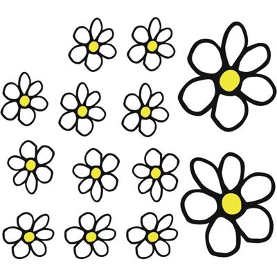 AVISA Bloemenhaftig Klebedesign - Wit/Geel - 13,5x15,5cm - Bloemendecoratie AVISA Bloemenhaftig Klebedesign - Wit/Geel - 13,5x15,5cm - Bloemendecoratie
