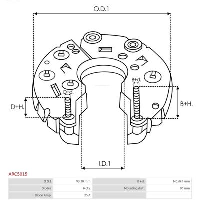 AS-PL ARC5015 - Alternator Diode Bridge AS-PL ARC5015 - Alternator Diode Bridge