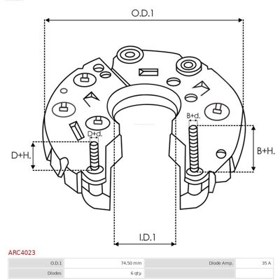 AS-PL ARC4023 Lichtmaschine Diodenbrücke - Generator AS-PL ARC4023 Lichtmaschine Diodenbrücke - Generator