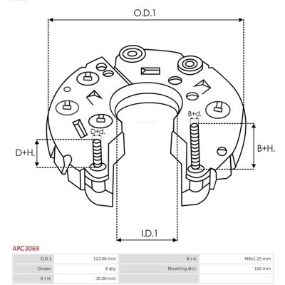 AS-PL ARC3069 - Alternator diode bridge AS-PL ARC3069 - Alternator diode bridge