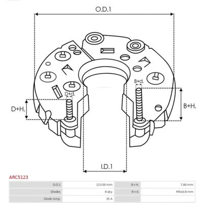 AS-PL ARC5123 - Alternator Diode Bridge AS-PL ARC5123 - Alternator Diode Bridge