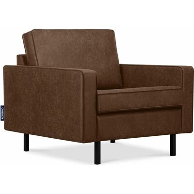 KONSIMO Dunkelbrauner Leder- und Mikrofaser-Loft-Sessel - Sessel KONSIMO Dunkelbrauner Leder- und Mikrofaser-Loft-Sessel - Sessel