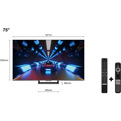 TCL 75C735K 75" 4K Ultra HD QLED Google TV avec Game Master Pro 144Hz - TV intelligent - Publicité TCL 75C735K 75" 4K Ultra HD QLED Google TV avec Game Master Pro 144Hz - TV intelligent - Publicité