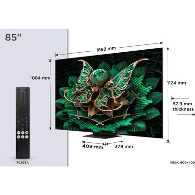 TCL 85C7K 85-Inch 4K Ultra HD Smart TV - QLED, Dolby Atmos, Wi-Fi TCL 85C7K 85-Inch 4K Ultra HD Smart TV - QLED, Dolby Atmos, Wi-Fi