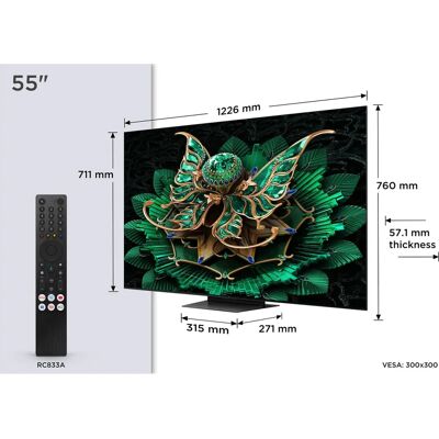 TCL 55C7K 4K Smart TV - QLED MiniLED, Dolby Vision, Google TV TCL 55C7K 4K Smart TV - QLED MiniLED, Dolby Vision, Google TV