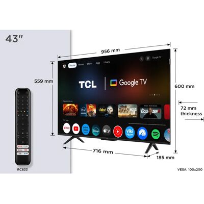 TCL 43P7K 4K Ultra HD Smart TV - Televisor TCL 43P7K 4K Ultra HD Smart TV - Televisor