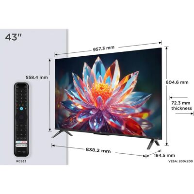 TCL 43T6C 4K Smart TV - QLED, Dolby Vision & Atmos TCL 43T6C 4K Smart TV - QLED, Dolby Vision & Atmos