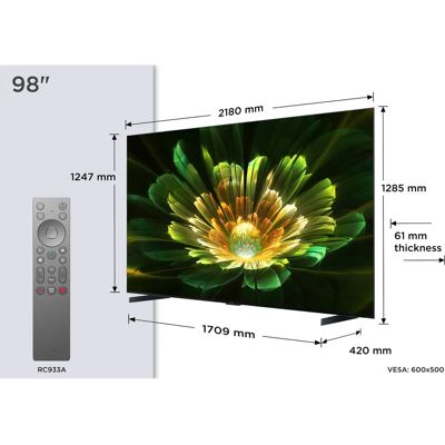 TCL TV 98 pouces Mini LED Pro - 4K Ultra HD Smart Wi-Fi - Publicité TCL TV 98 pouces Mini LED Pro - 4K Ultra HD Smart Wi-Fi - Publicité
