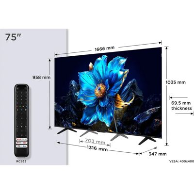 TCL 75P79K TV da 75 pollici 4K Ultra HD Wi-Fi Metallico - Televisore TCL 75P79K TV da 75 pollici 4K Ultra HD Wi-Fi Metallico - Televisore