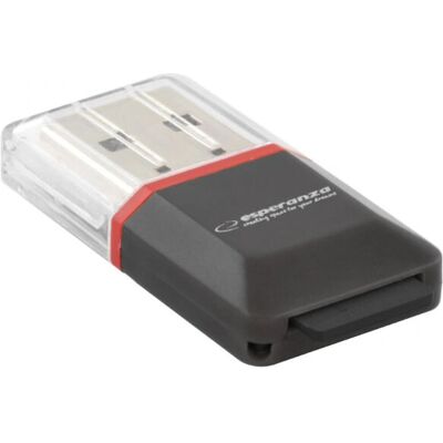 Leitor de Cartões USB Esperanza EA134K - MicroSD, Preto, Prateado, Transparente Leitor de Cartões USB Esperanza EA134K - MicroSD, Preto, Prateado, Transparente