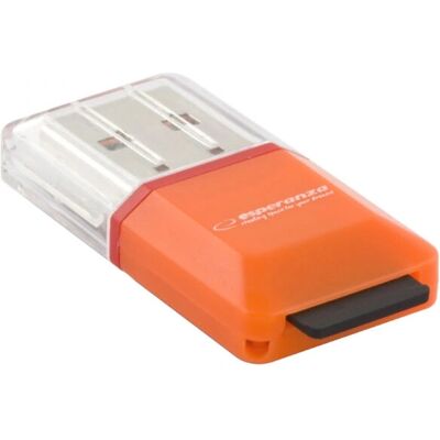 Lecteur de cartes Esperanza EA134O - USB 2.0 - Orange, Argent, Transparent - Publicité Lecteur de cartes Esperanza EA134O - USB 2.0 - Orange, Argent, Transparent - Publicité