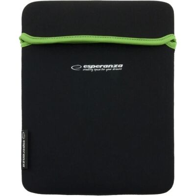 Coque en néoprène Esperanza ET172G pour tablette - 9,7 pouces, noir, vert Coque en néoprène Esperanza ET172G pour tablette - 9,7 pouces, noir, vert